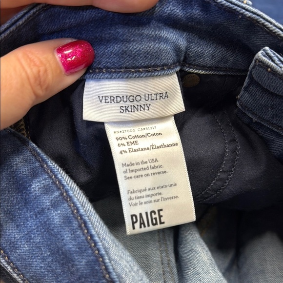 Paige Verdugo Ultra Skinny Jeans - Blue size 28 - Picture 3 of 11
